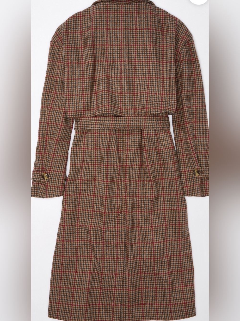 American Eagle Plaid Trench Coat - Picture 4 of 7